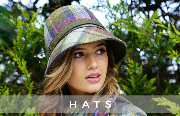 Shop the Flapper Hat in Green Tartan Tweed online at Blarney.com
