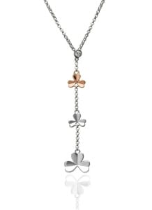 Shamrock Drop Pendant With Rose Gold