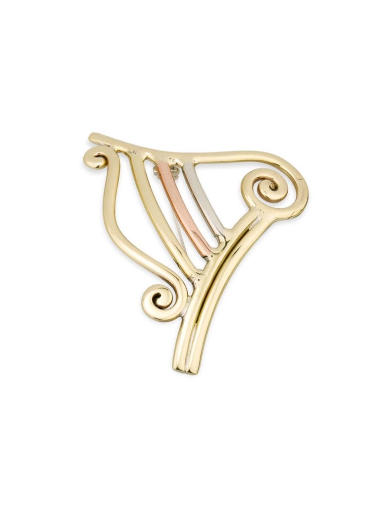 Tri Color Harp Brooch