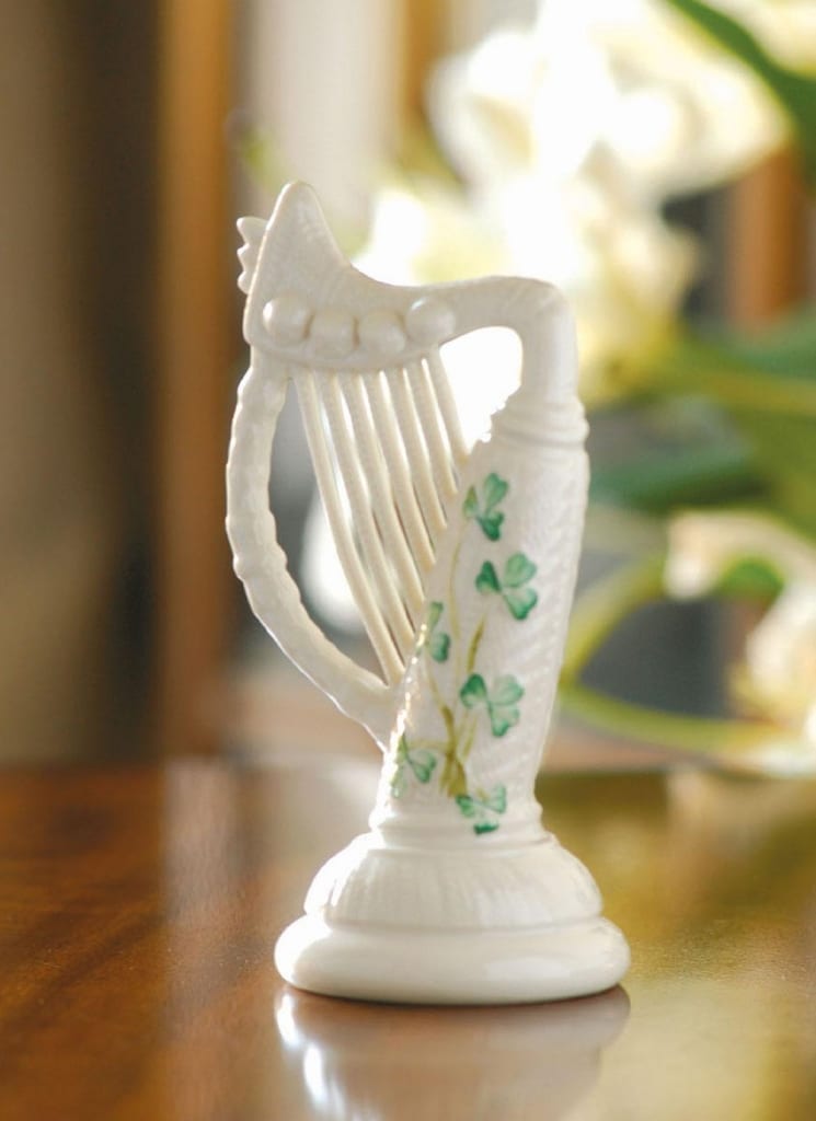 Belleek Shamrock Harp