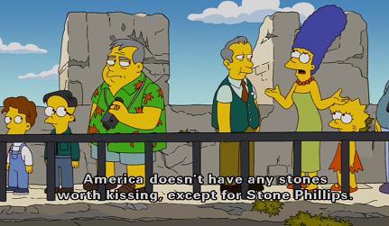 The Simpsons at the Blarney Stone. Image Source: thesimpsonsforever.tumblr.com