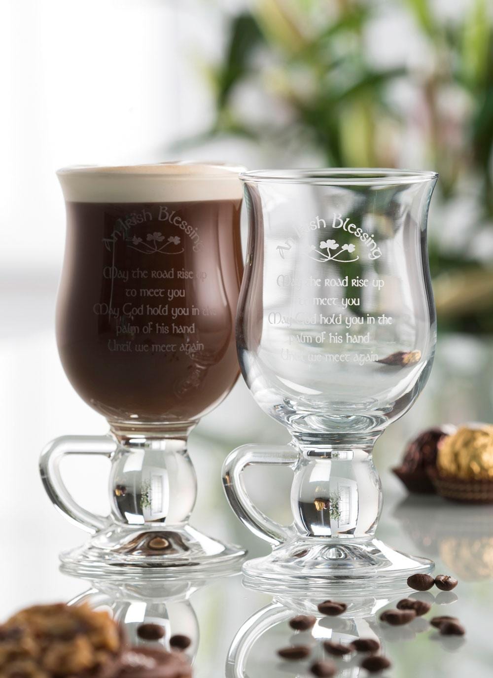 Galway Crystal Irish Blessing Latte Glasses (Pair)