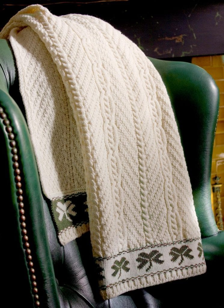 Shamrock Aran Cable Stitch Throw