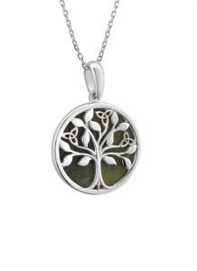 Sterling Silver Tree of Life Connemara Marble Pendant