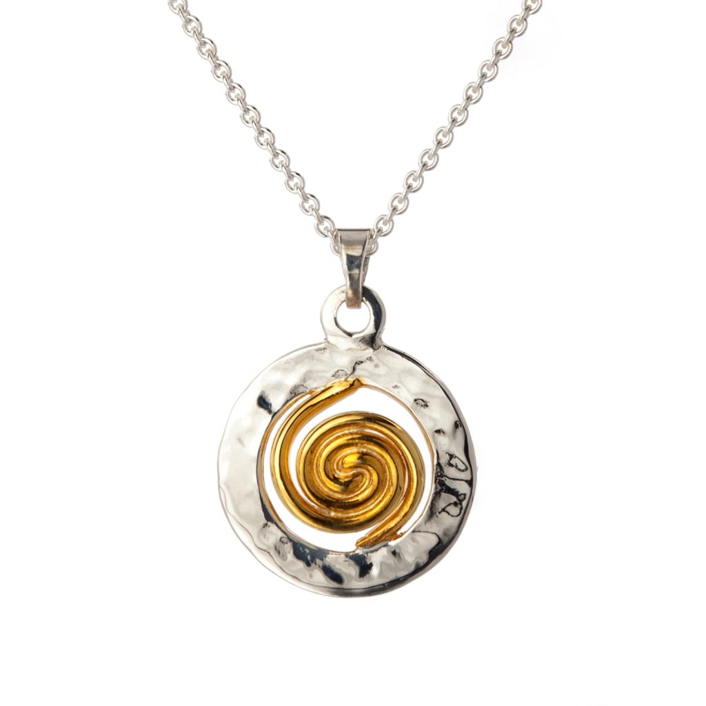Sterling Silver & Gold Vermeil Spiral Of Life Pendant