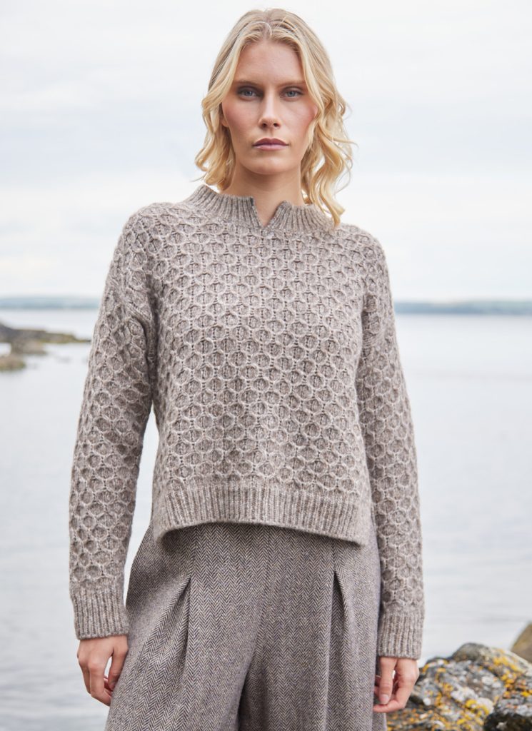 Fall Fashion: Fisherman Alpaca Honeycomb Stitch Sweater 