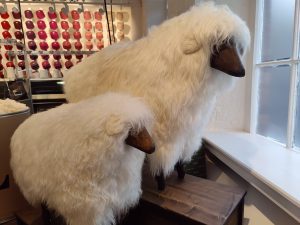 Hand crafted wooden sheep