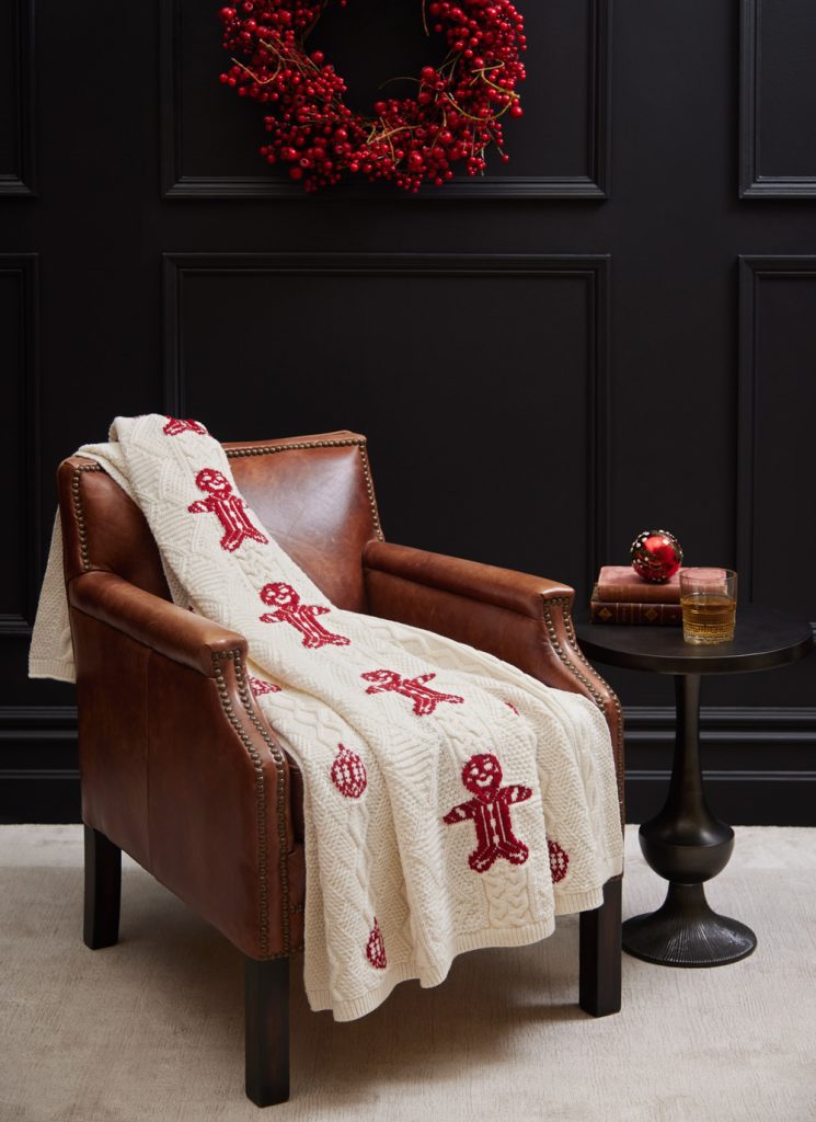 Christmas Gingerbread Aran Throw