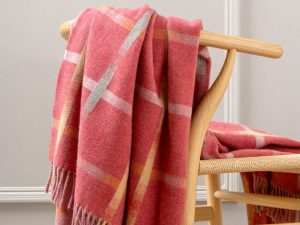 Grapefruit Windowpane Lambswool Throw