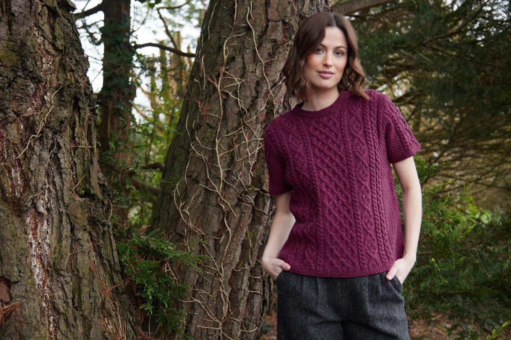 Made in Ireland Molly Aran T-Shirt Knit in Blarney Woollen Mills