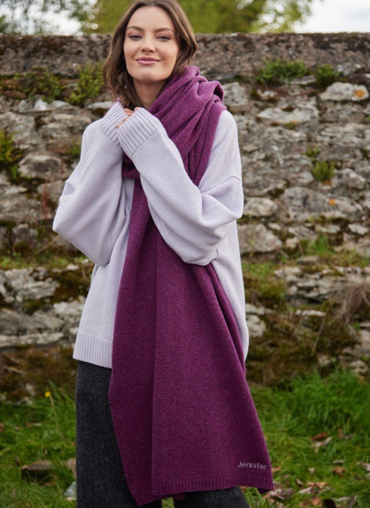 Personalized Cashmere/Wool Donegal Travel Wrap