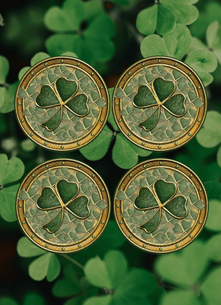 Golden Shamrock Coasters Set of Four