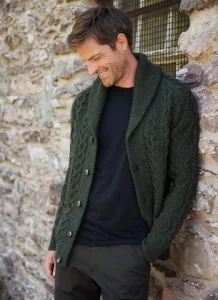 Conor Shawl Collar Aran Cardigan