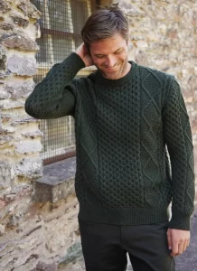 Connall Crew Neck Aran Sweater Men's Best Seller