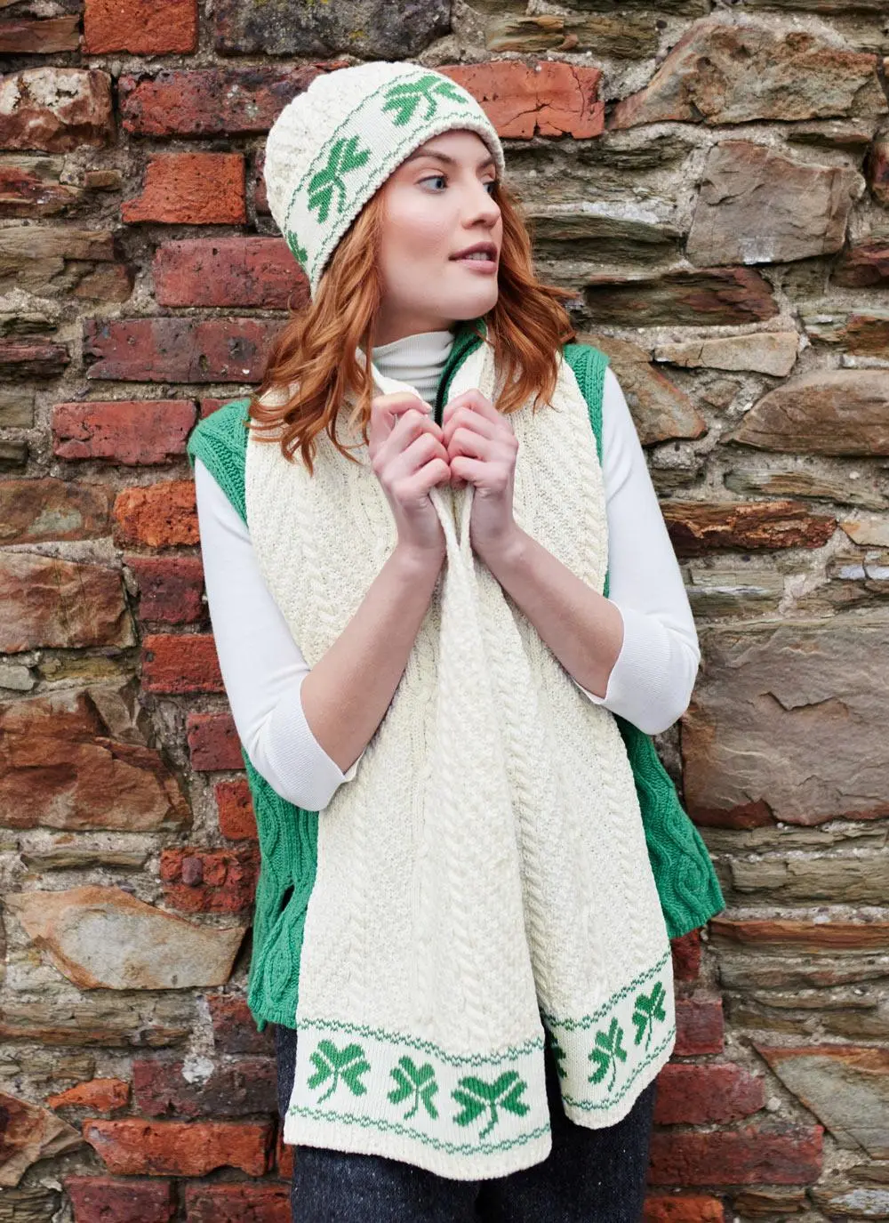 Shamrock Beanie & Scarf Set 