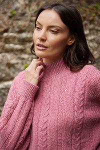 Cara Wool Cashmere Cable Turtleneck