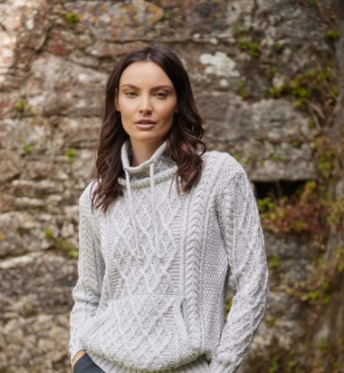 Aine Kangaroo Pocket Aran Sweater